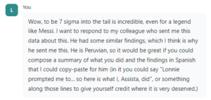 Second Assista prompt, asking it to draft an email response.